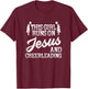 Girl Runs On Jesus Cheerleading Cheerleader Christian Women T-Shirt - T-Shirt | Maroon