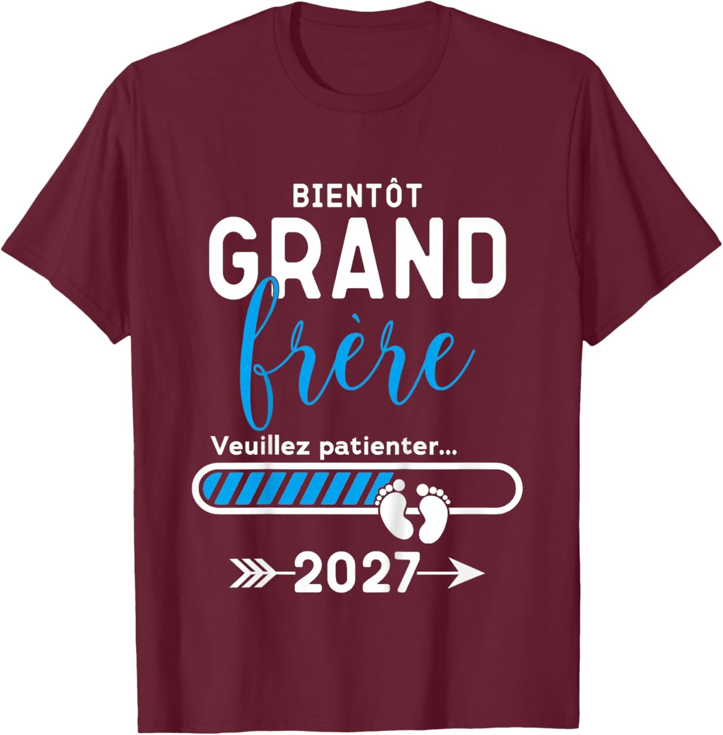 Enfant Futur Grand Frère 2027, Bientôt Grand Frère 2027 T-Shirt - T-Shirt | Maroon