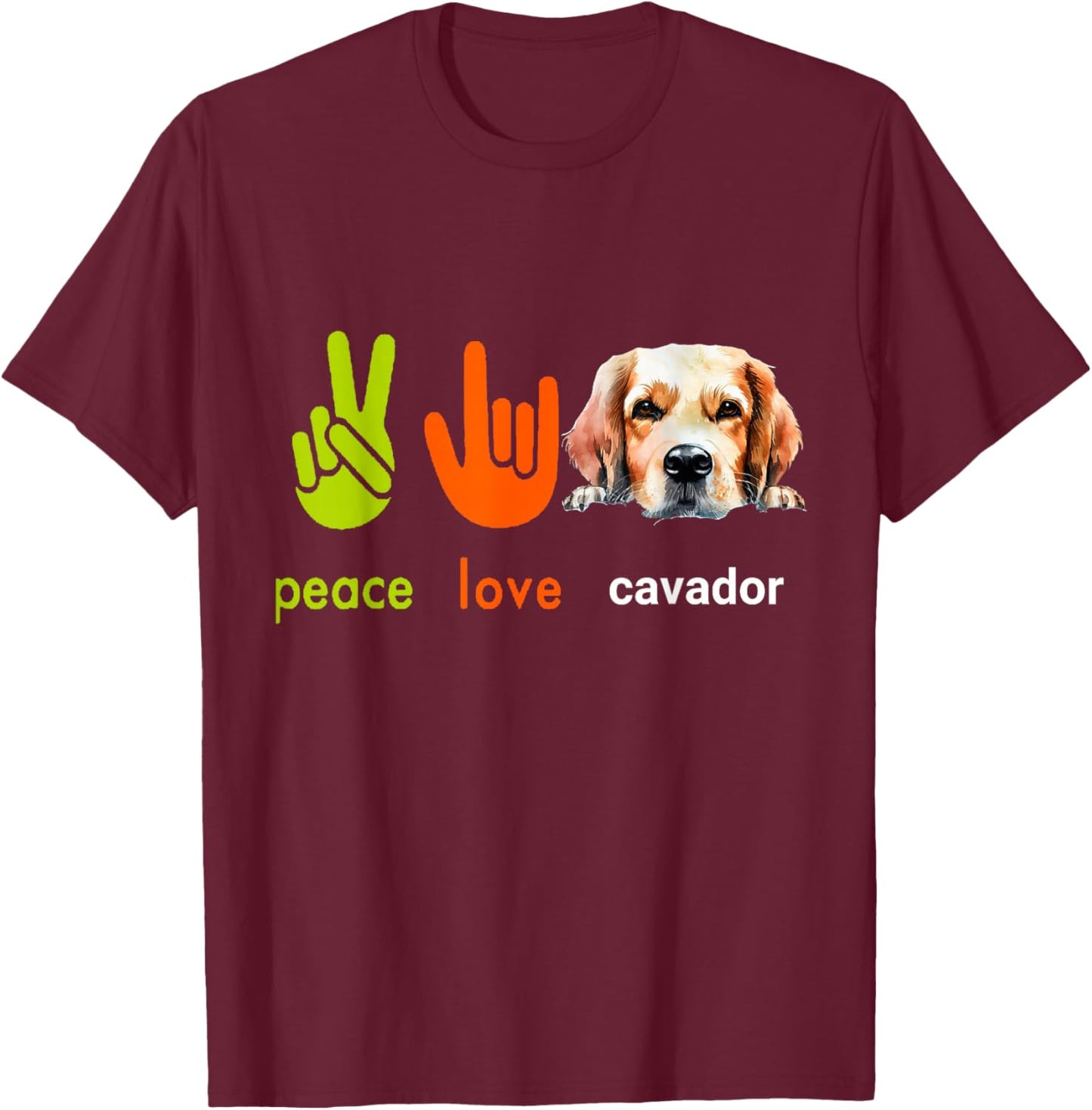 Peace Love Cavador Dog Funny My Dogs are My Cardio T-Shirt - T-Shirt | Maroon