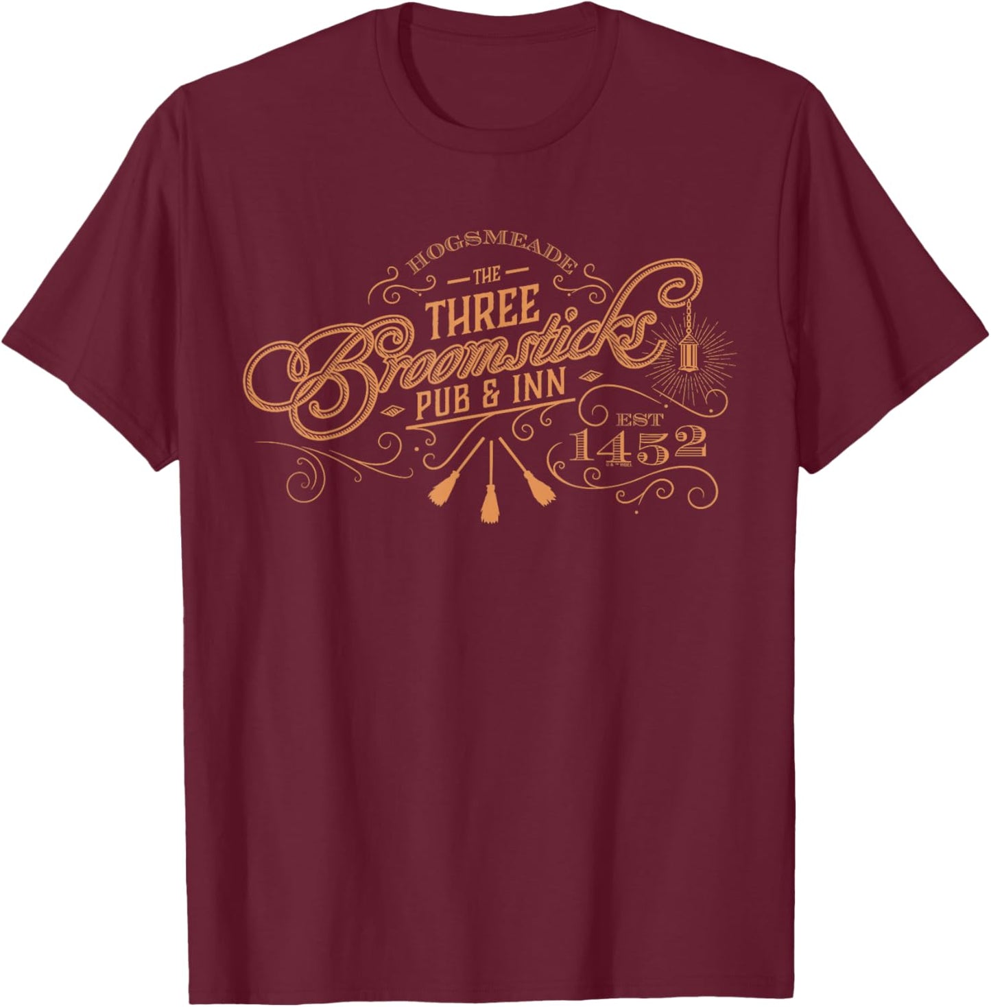 Harry Potter Three Broomsticks , Small, Black T-Shirt - T-Shirt | Maroon