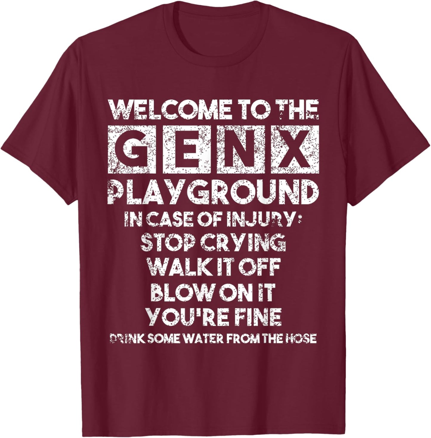 Welcome to the Gen X Playground Generation X 1980 T-Shirt - T-Shirt | Maroon