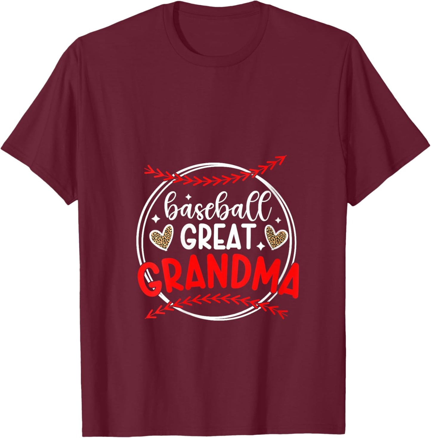 Baseball Great Grandma of A Baseball Player Great Grandma V-Neck T-Shirt - T-Shirt | Maroon