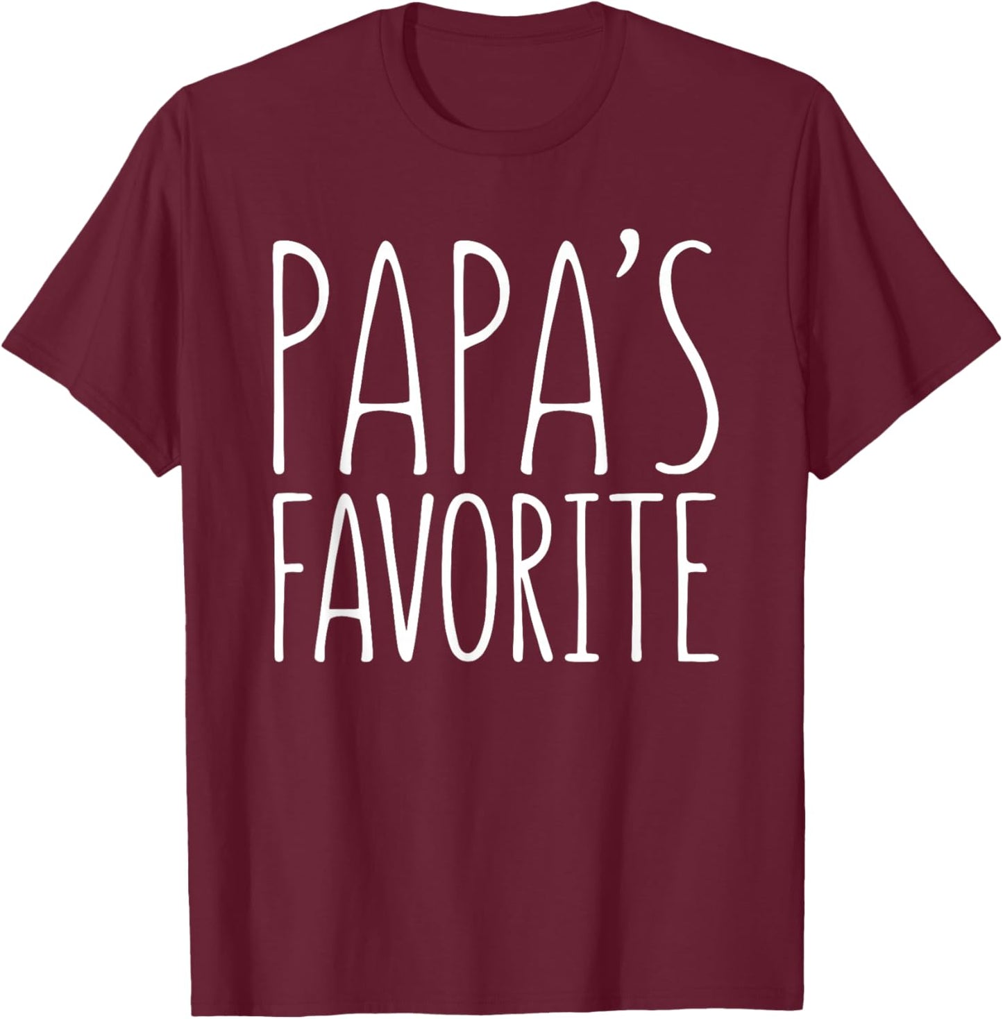 Papa's Favorite Shirt Grandchild Grandson Granddaughter T-Shirt - T-Shirt | Maroon