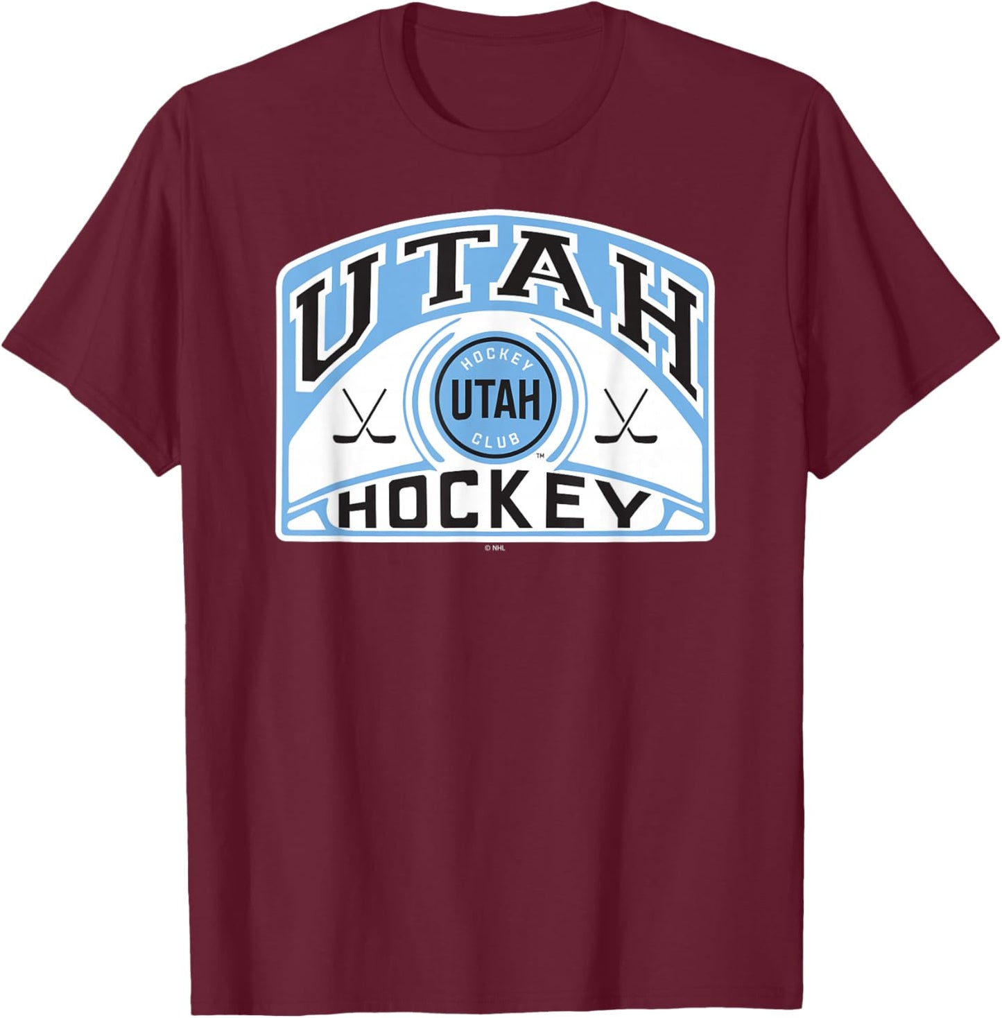 Utah Hockey Club Glide Dark Heather Officially Licensed T-Shirt - T-Shirt | Maroon