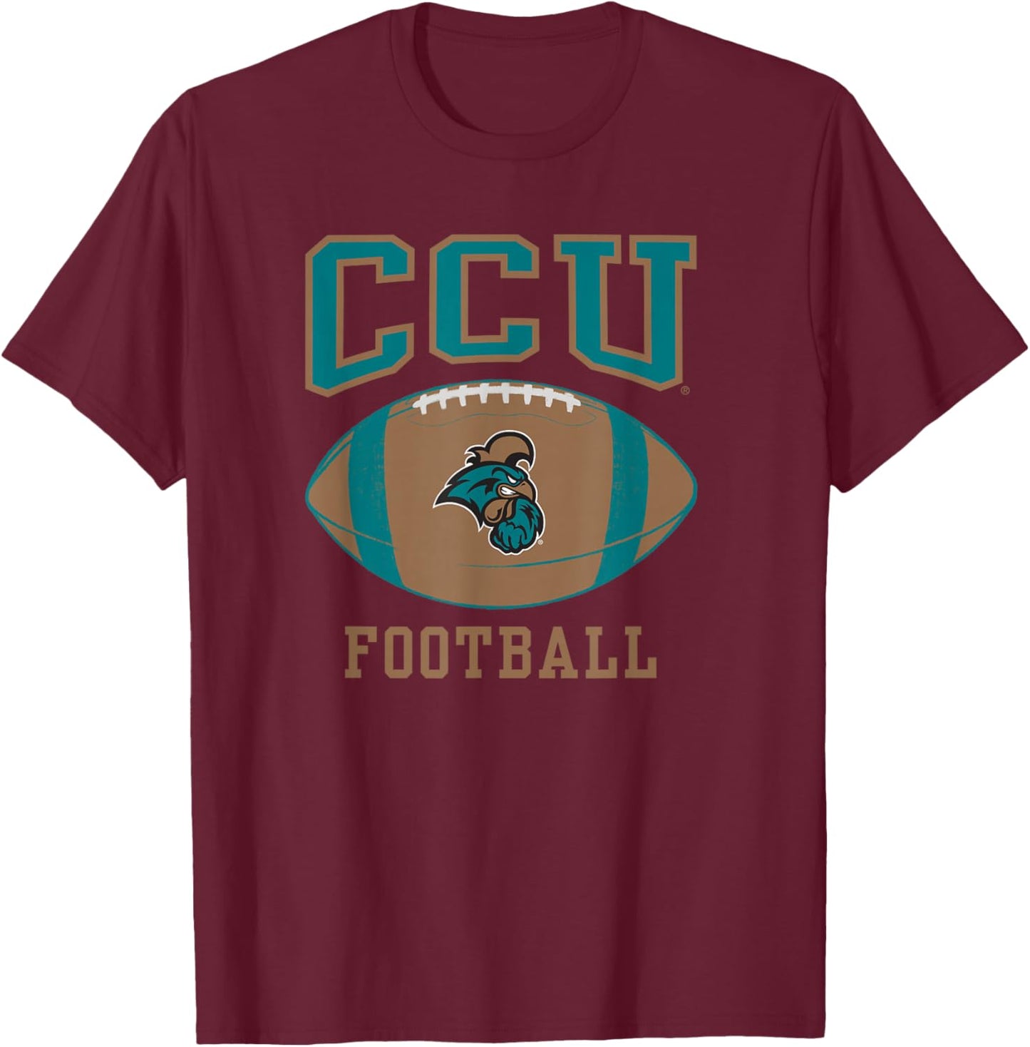 Coastal Carolina University CCU Football T-Shirt - T-Shirt | Maroon