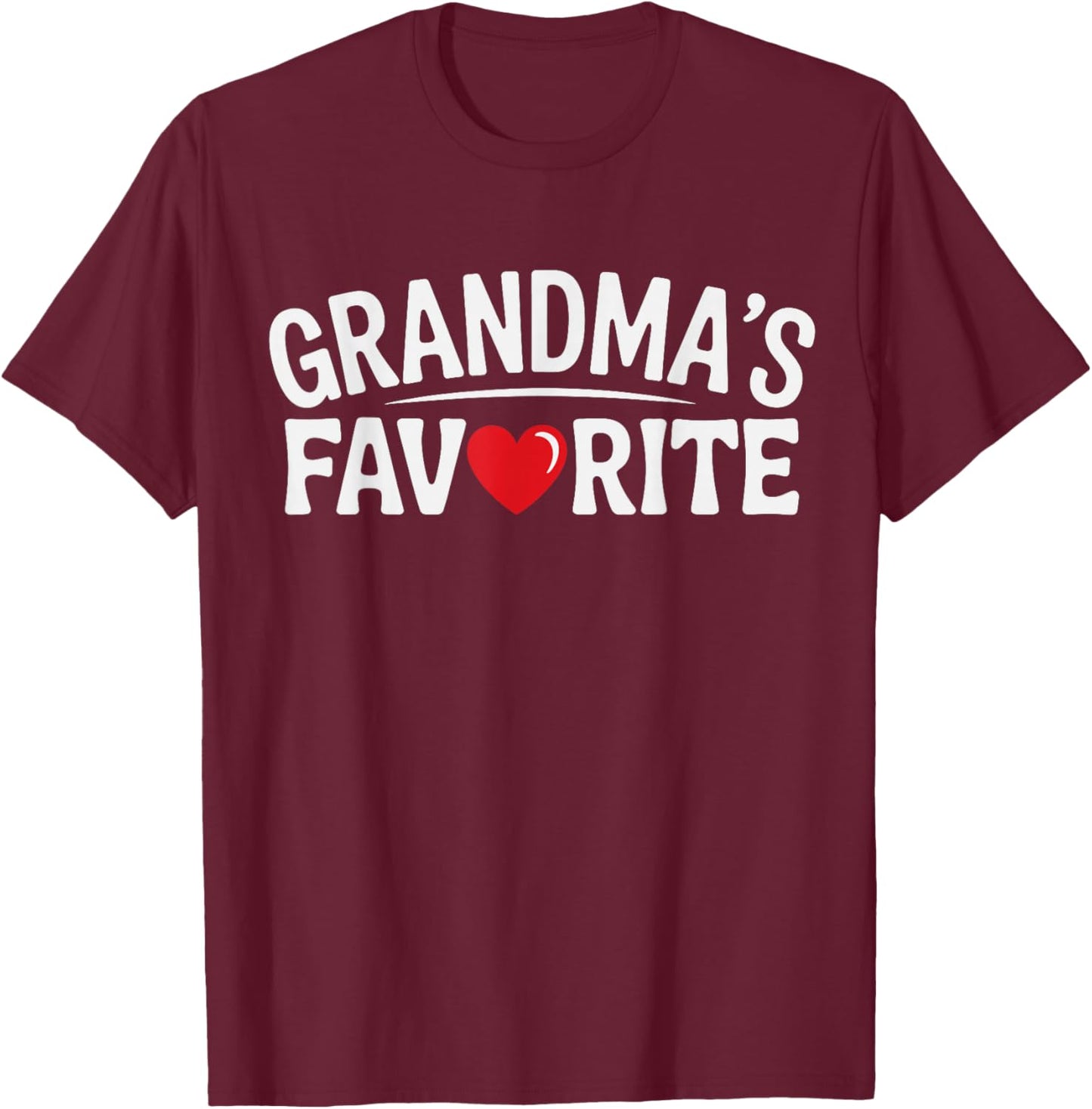 Grandma's Favorite Grandson & Granddaughter T-Shirt - T-Shirt | Maroon