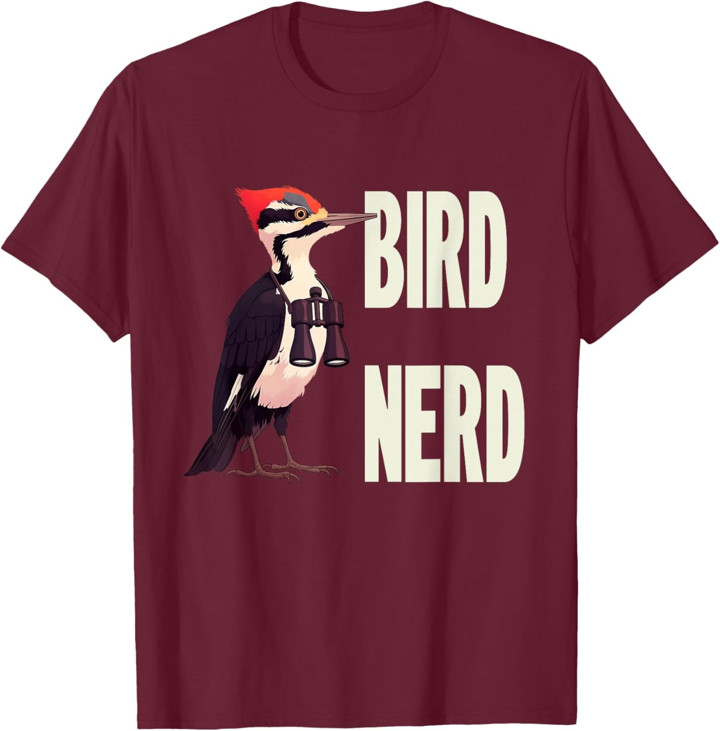 Funny Bird Nerd Bird Watching Graphic T-Shirt - T-Shirt | Maroon
