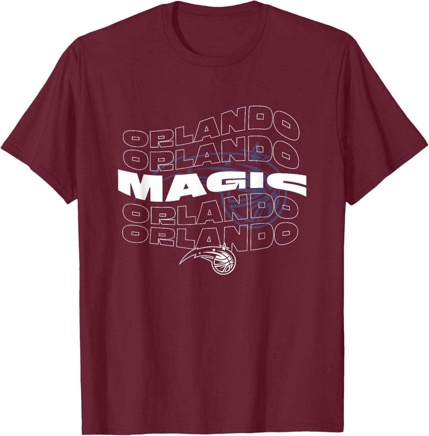 NBA Orlando Magic Wave Outline Team Logo T-Shirt - T-Shirt | Maroon