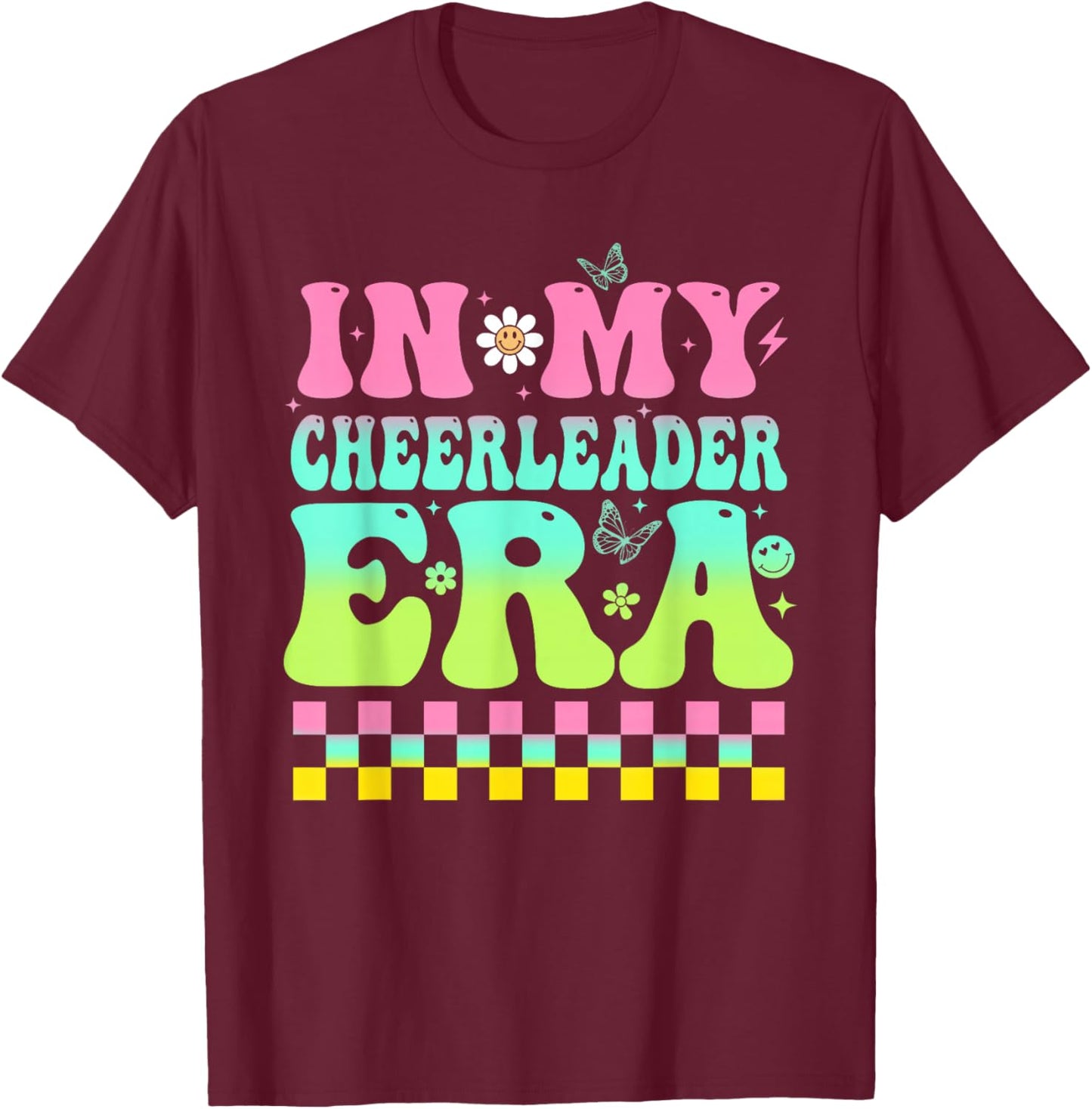 In My Cheerleader Era Women Trendy Cheerleading Football T-Shirt - T-Shirt | Maroon