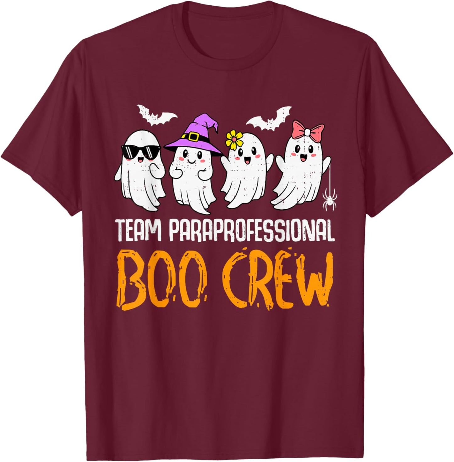 Team Paraprofessional Boo Crew Ghost Halloween para Costume T-Shirt - T-Shirt | Maroon