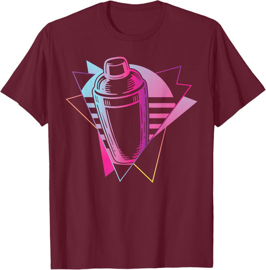 Bartender Mixologist 80's 90s Retro Vintage T-Shirt - T-Shirt | Maroon