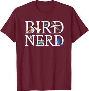 Bird Nerd T-Shirt - T-Shirt | Maroon