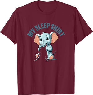 My Sleep Shirt Elephant Pyjamas Pajamas Nightshirt Elephant T-Shirt - T-Shirt | Maroon