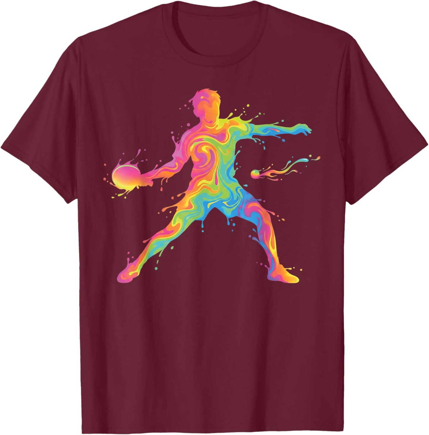 Table Tennis Ping Pong Men Kids Boys T-Shirt - T-Shirt | Maroon