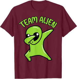 Team Alien Dabbing Funny Ufo Space Women Kid Youth Men Women T-Shirt - T-Shirt | Maroon