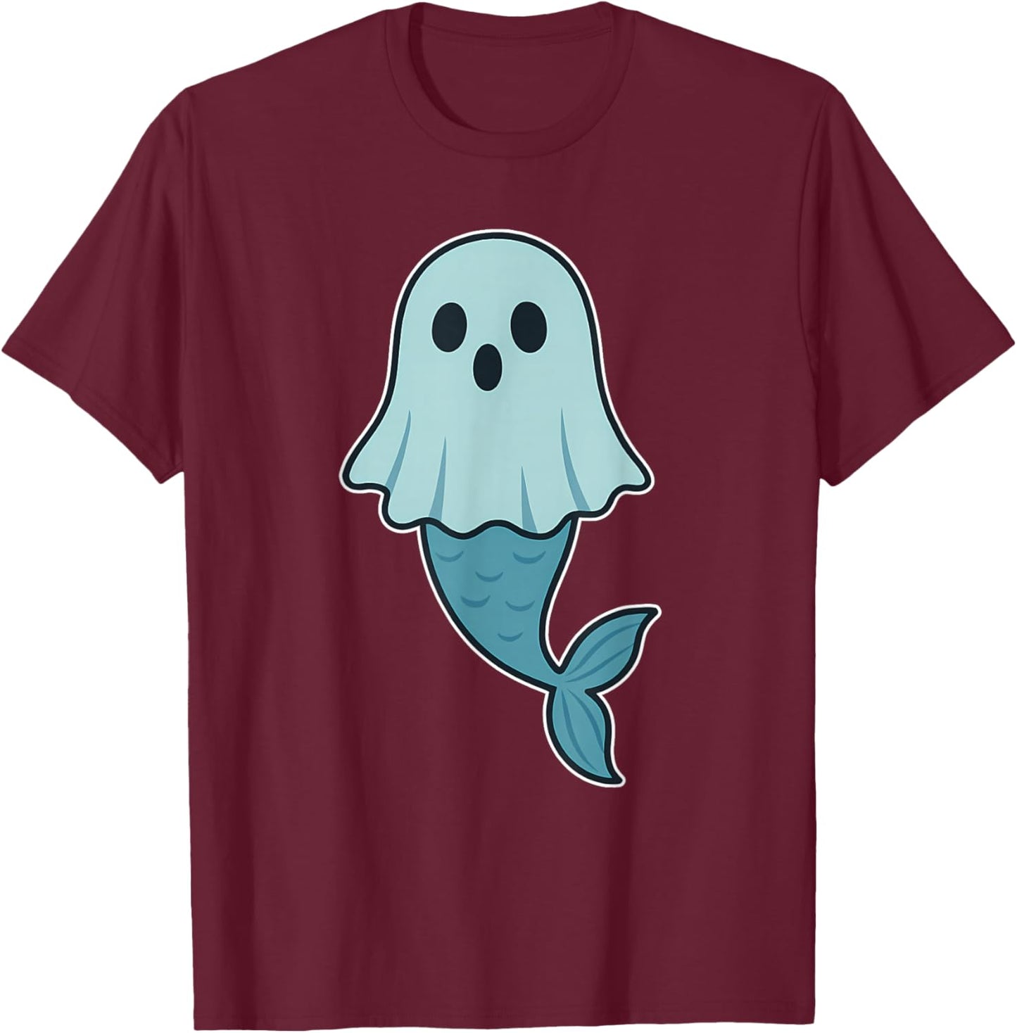 Mermaid Ghost T-Shirt - T-Shirt | Maroon