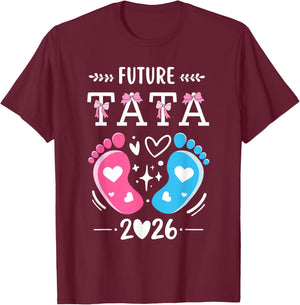 Future Tata 2026 Announcement Pregnancy Future Aunty Announcement T-Shirt - T-Shirt | Maroon