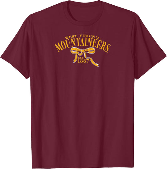 West Virginia Mountaineers Bow Arch Navy Officially Licensed T-Shirt - T-Shirt | Maroon