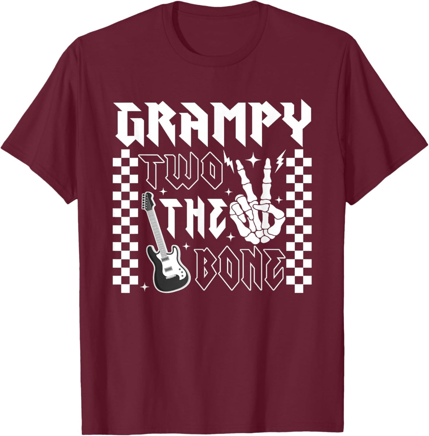 Grampy of The Bad Two the Bone Birthday 2 Years Old T-Shirt - T-Shirt | Maroon