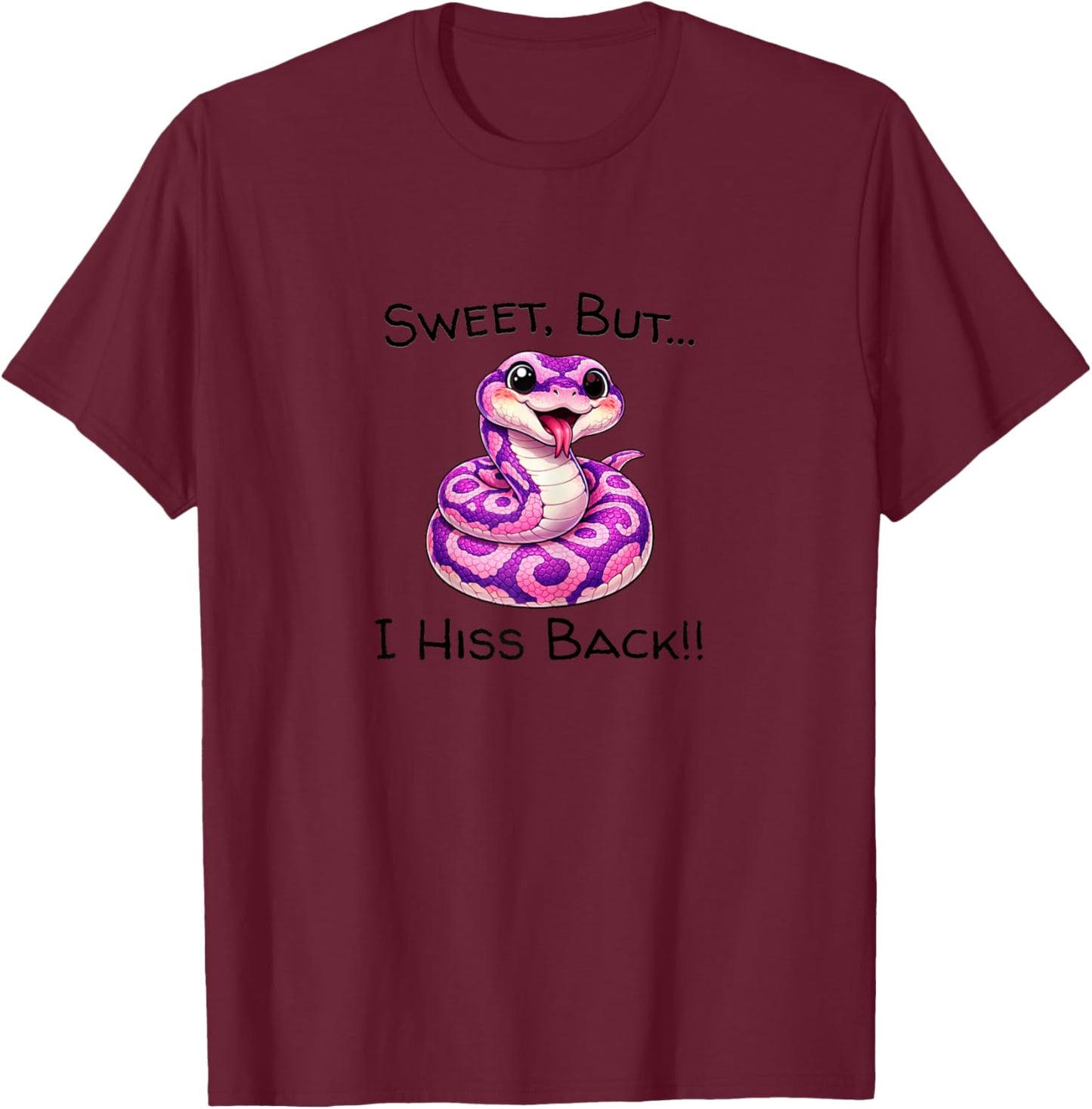 Just A Girl Who Loves Snakes Sweet But I Hiss Cute Reptile T-Shirt - T-Shirt | Maroon