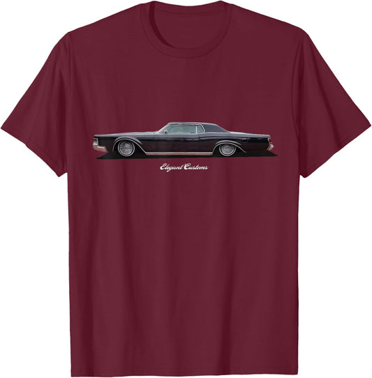 1972 Lincoln Mark III - Low Rider Kustom Lead Sled Hot Rod T-Shirt - T-Shirt | Maroon