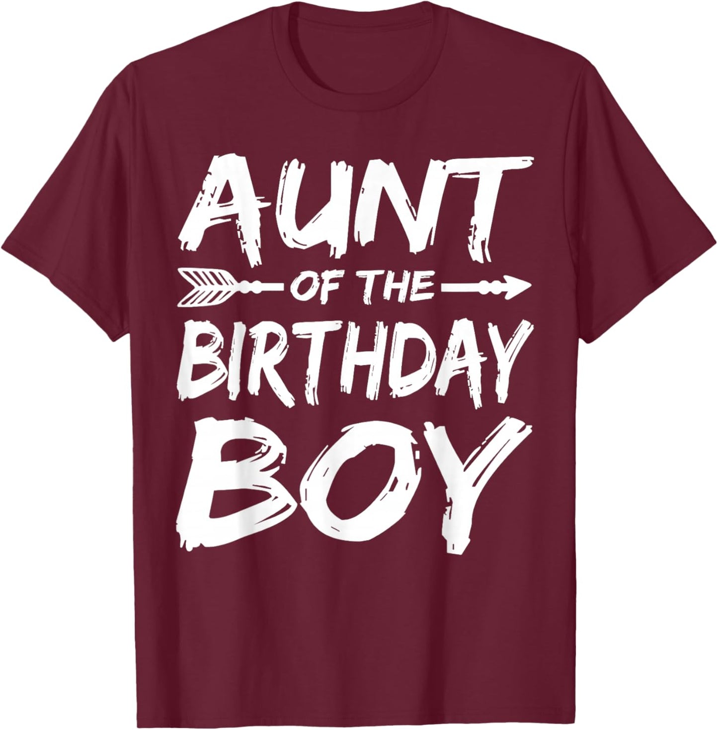 Aunt of The Birthday boy Family Matching Party T-Shirt - T-Shirt | Maroon