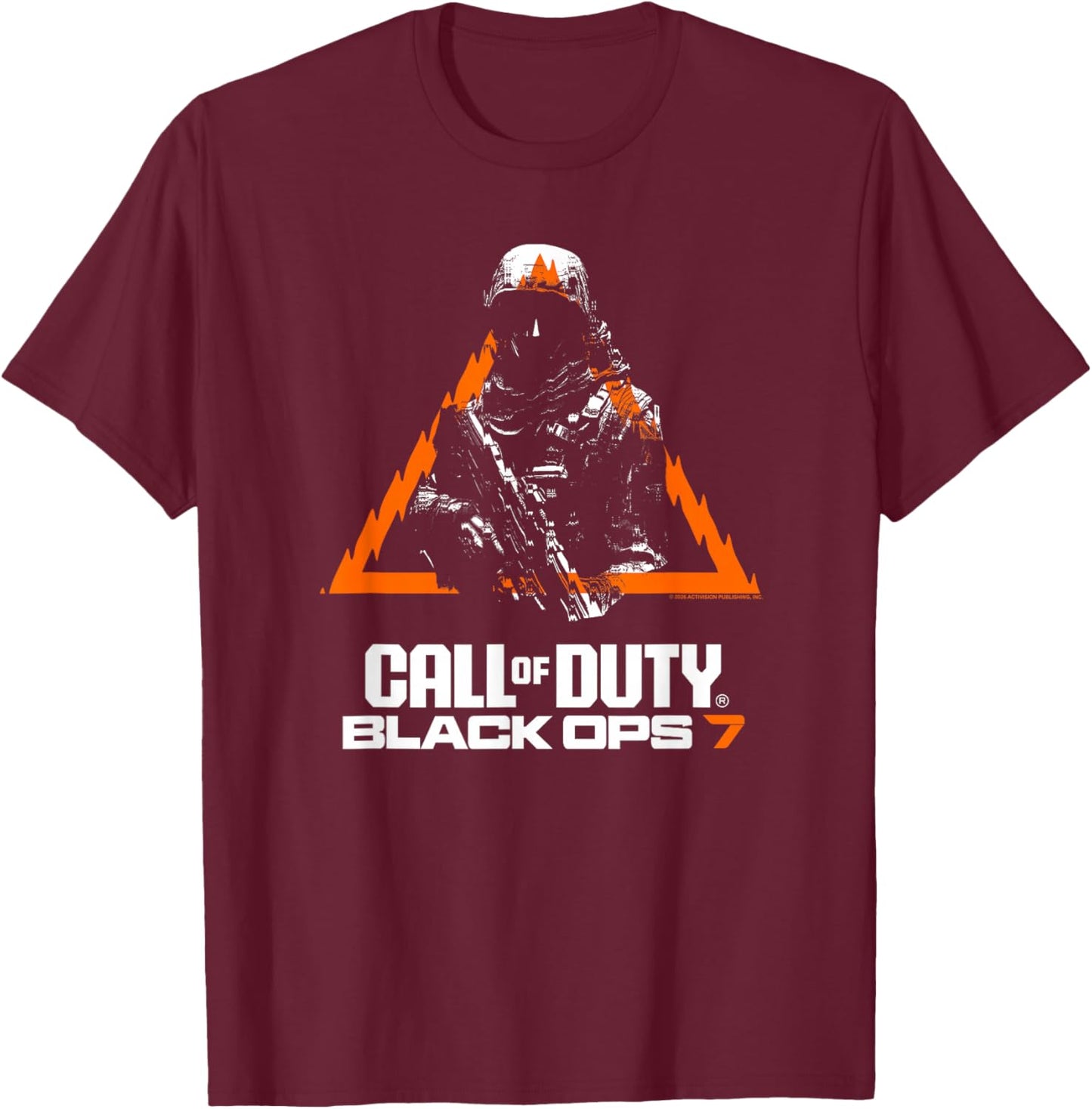 Call of Duty Black Ops 7 Character Icon Video Game T-Shirt - T-Shirt | Maroon