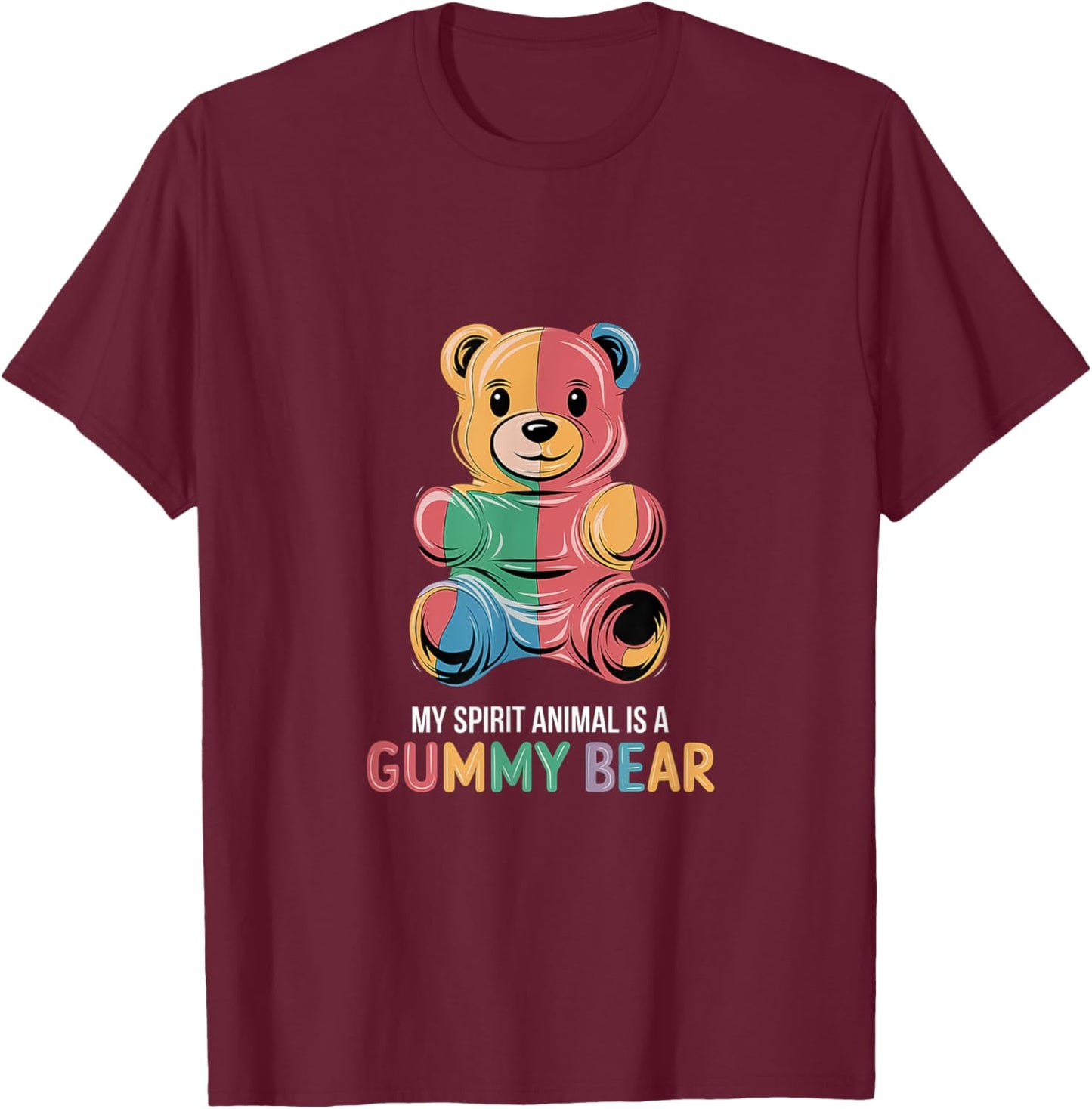 My Spirit Animal Is A Gummy Bear Candy Lover Kid T-Shirt - T-Shirt | Maroon