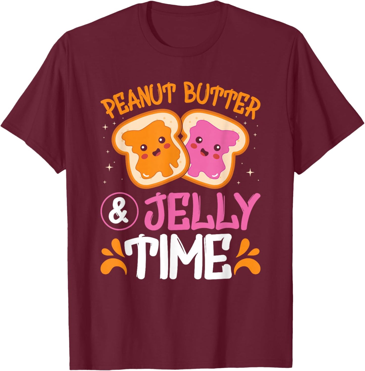 Peanut Butter Jelly Time Best Friends Matching Couples T-Shirt - T-Shirt | Maroon