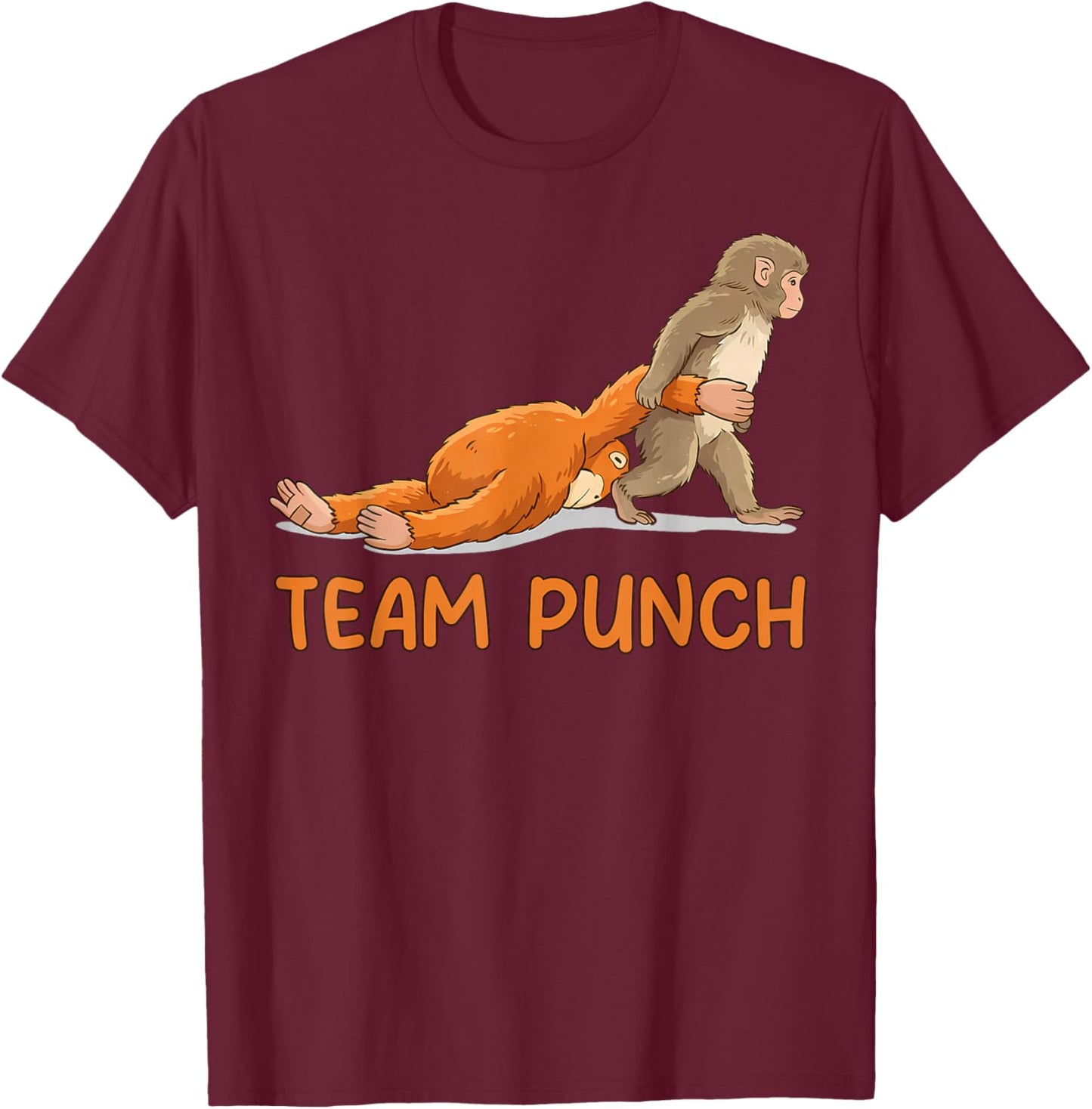 Baby Monkey Punch Team Punch T-Shirt - T-Shirt | Maroon