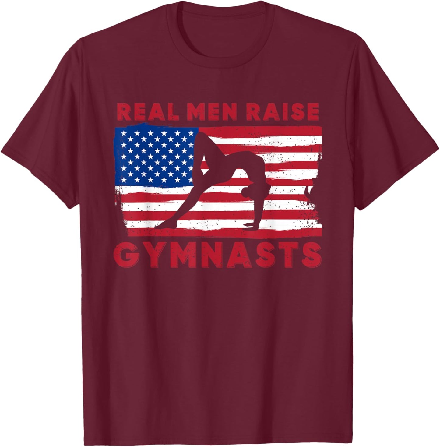 Gymnastics Fathers Day Gymnast Dad T-Shirt - T-Shirt | Maroon