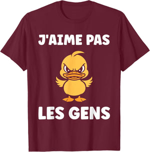 Funny Duck Cute Grunt Funny I Love Not People T-Shirt - T-Shirt | Maroon