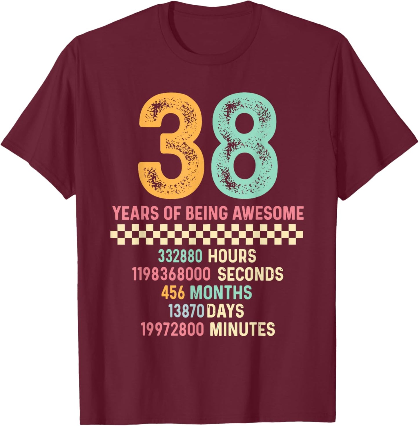 Vintage 1988 Funny 38 Year Old boy 38th Birthday for Boys 38 T-Shirt - T-Shirt | Maroon
