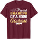 Senior Graduation Proud Grandpa of A Class of 2026 Graduate T-Shirt - T-Shirt | Maroon