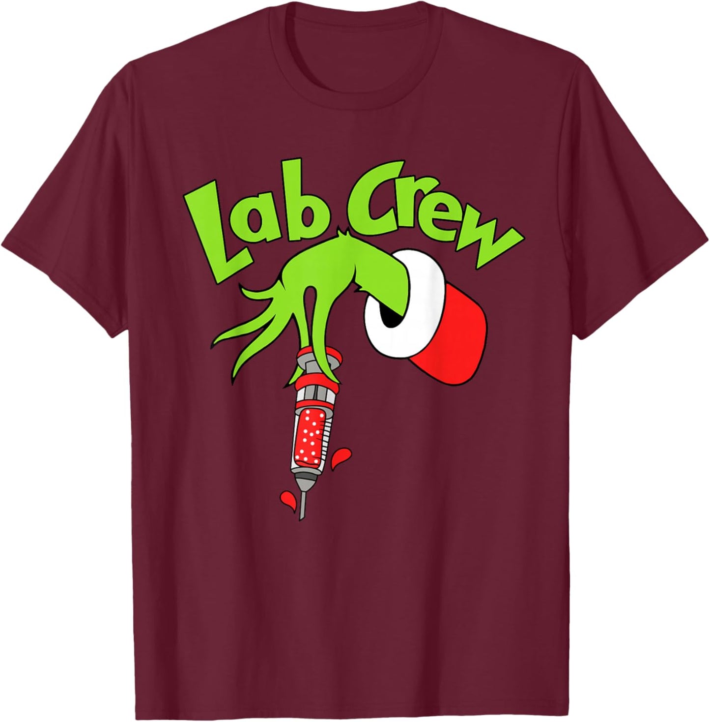 Lab Crew Merry Christmas Laboratory Tech Nurse Xmas Pajamas T-Shirt - T-Shirt | Maroon