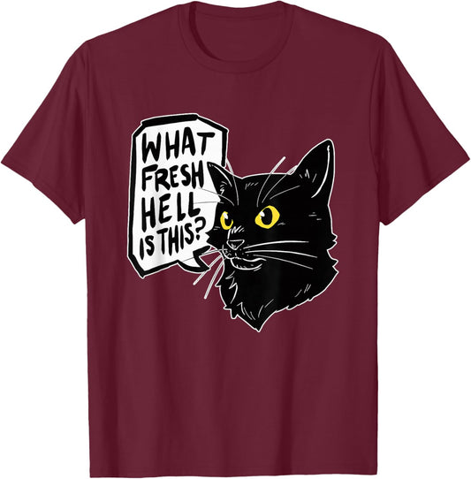 What Fresh Hell Is This Black Classic Fit T-Shirt - T-Shirt | Maroon