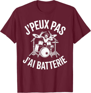 J'Peux Pas J'Ai Batterie Humour Gift Funny Battery T-Shirt - T-Shirt | Maroon