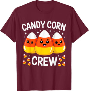 Candy Corn Crew Costume Halloween T-Shirt - T-Shirt | Maroon