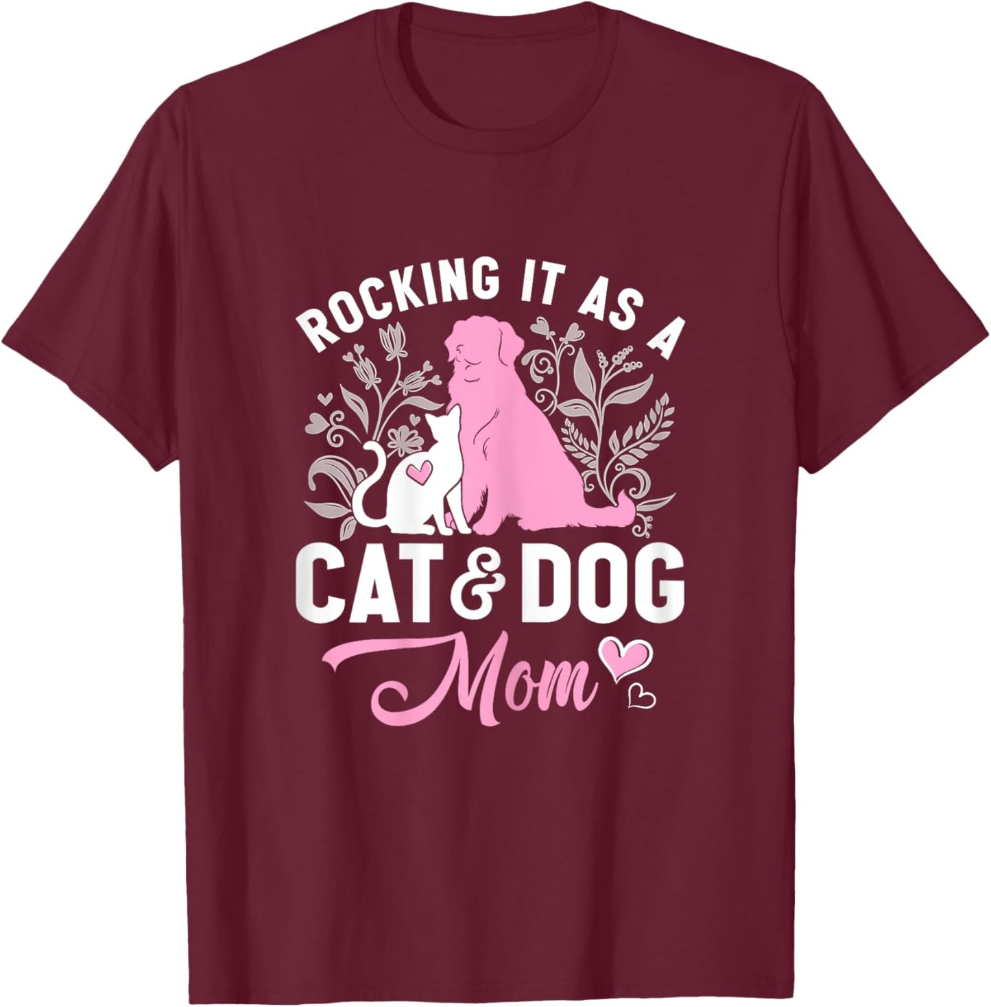Cat And Dog Mom Gifts For Mother's Day Pet Lovers Furmama T-Shirt - T-Shirt | Maroon