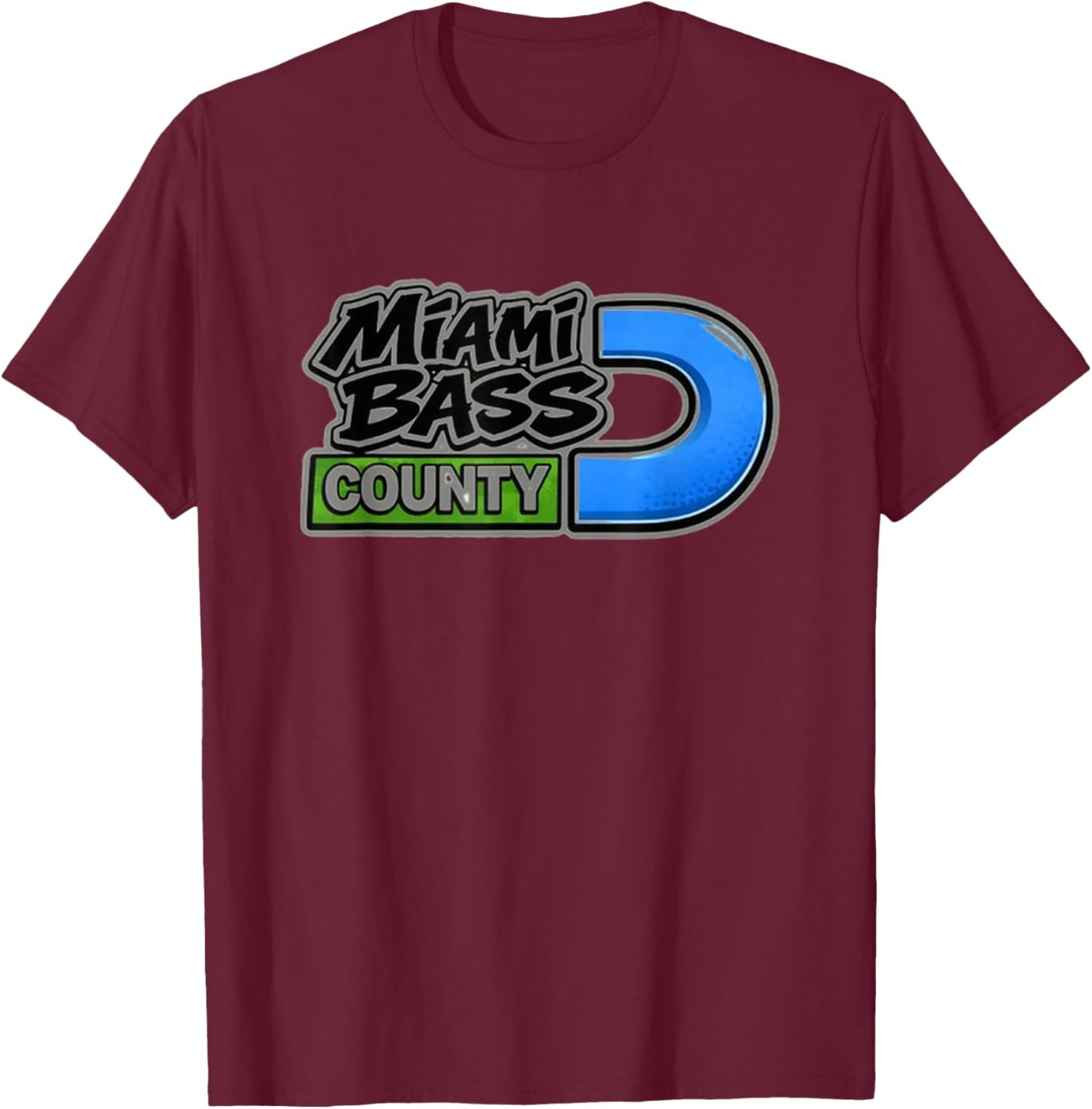 Miami BASS County (305) T-Shirt - T-Shirt | Maroon