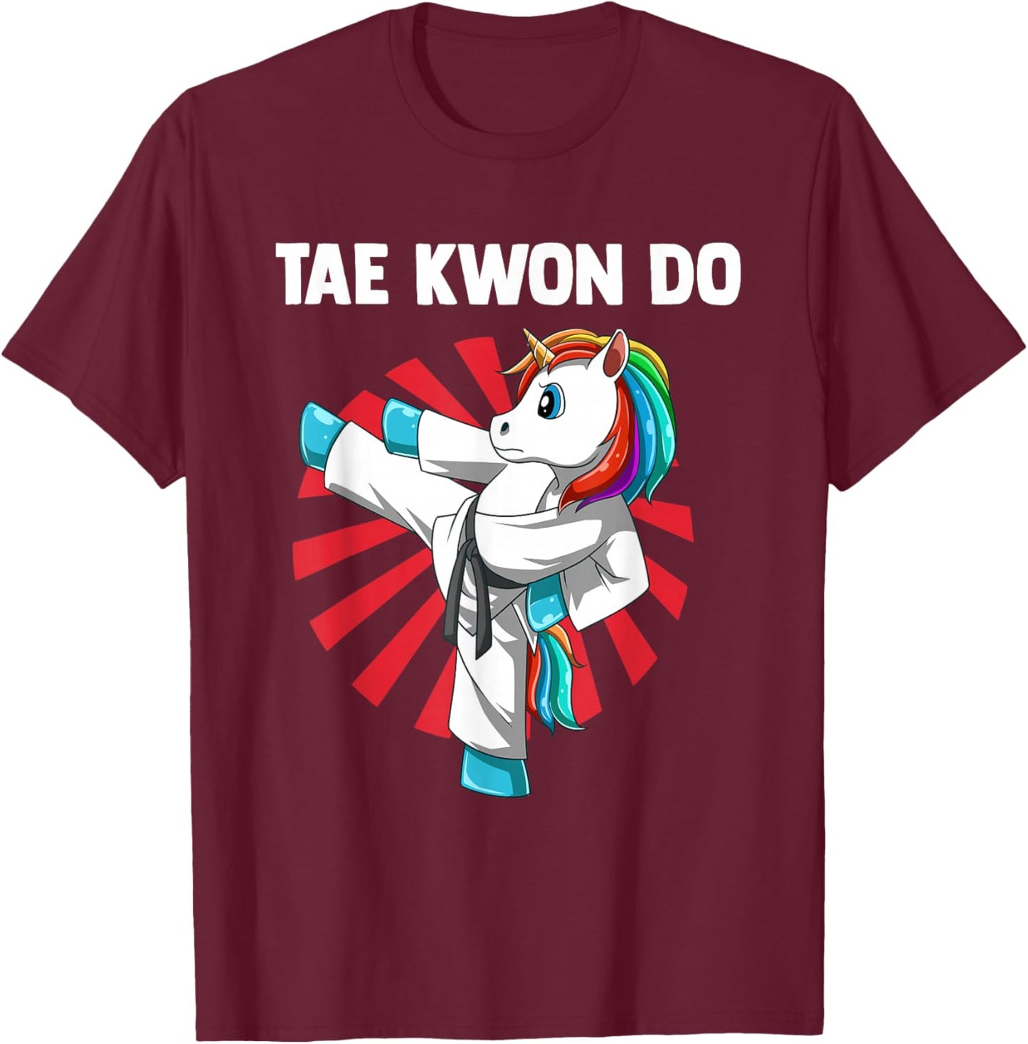 Taekwondo Unicorn T-Shirt - T-Shirt | Maroon