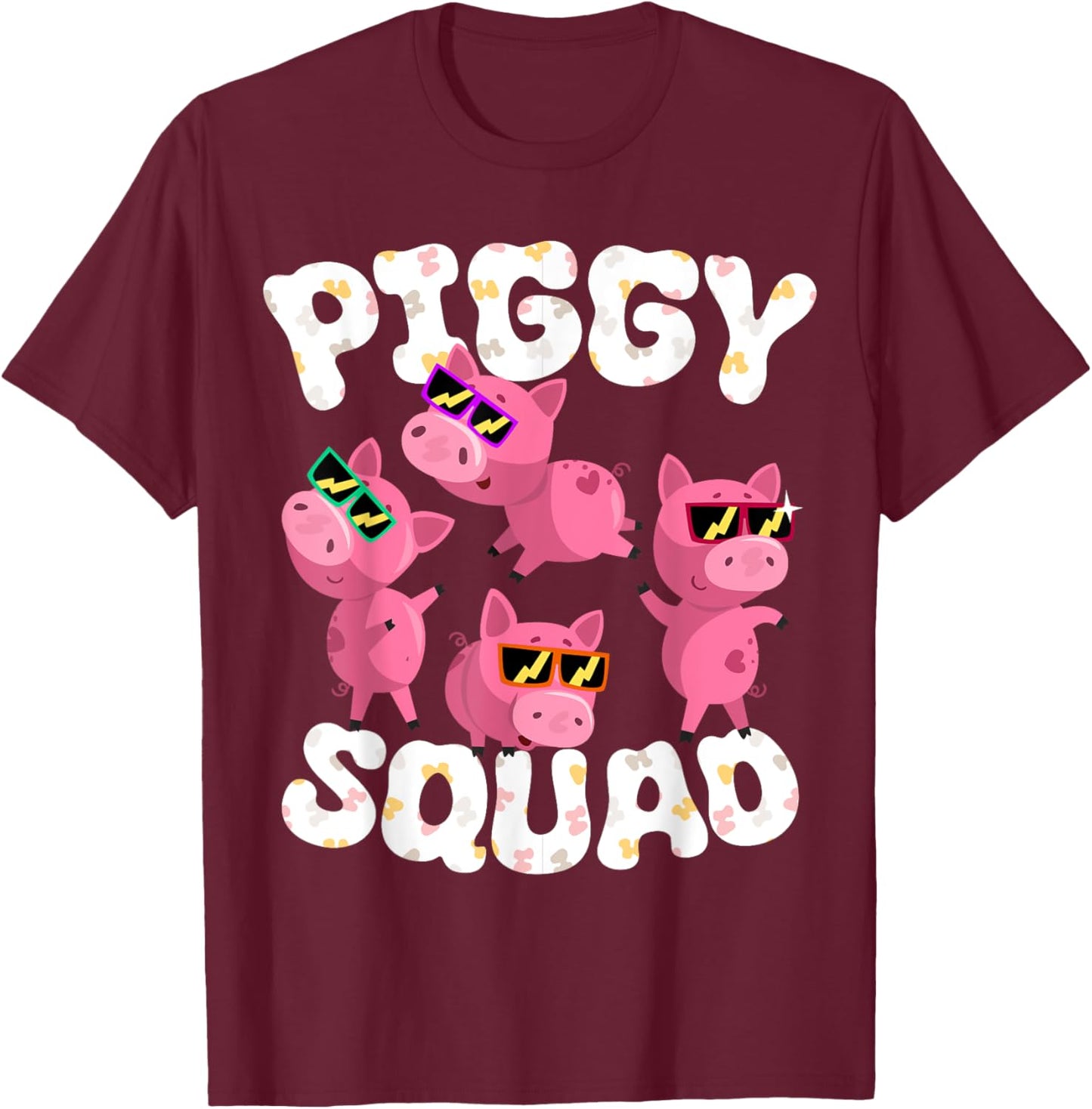 Piggy Squad Pig Farmer Animal Lovers Farming Farm T-Shirt - T-Shirt | Maroon