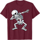 Dabbing Skeleton Spooky Dab Dancing Men Kids Boys Halloween T-Shirt - T-Shirt | Maroon