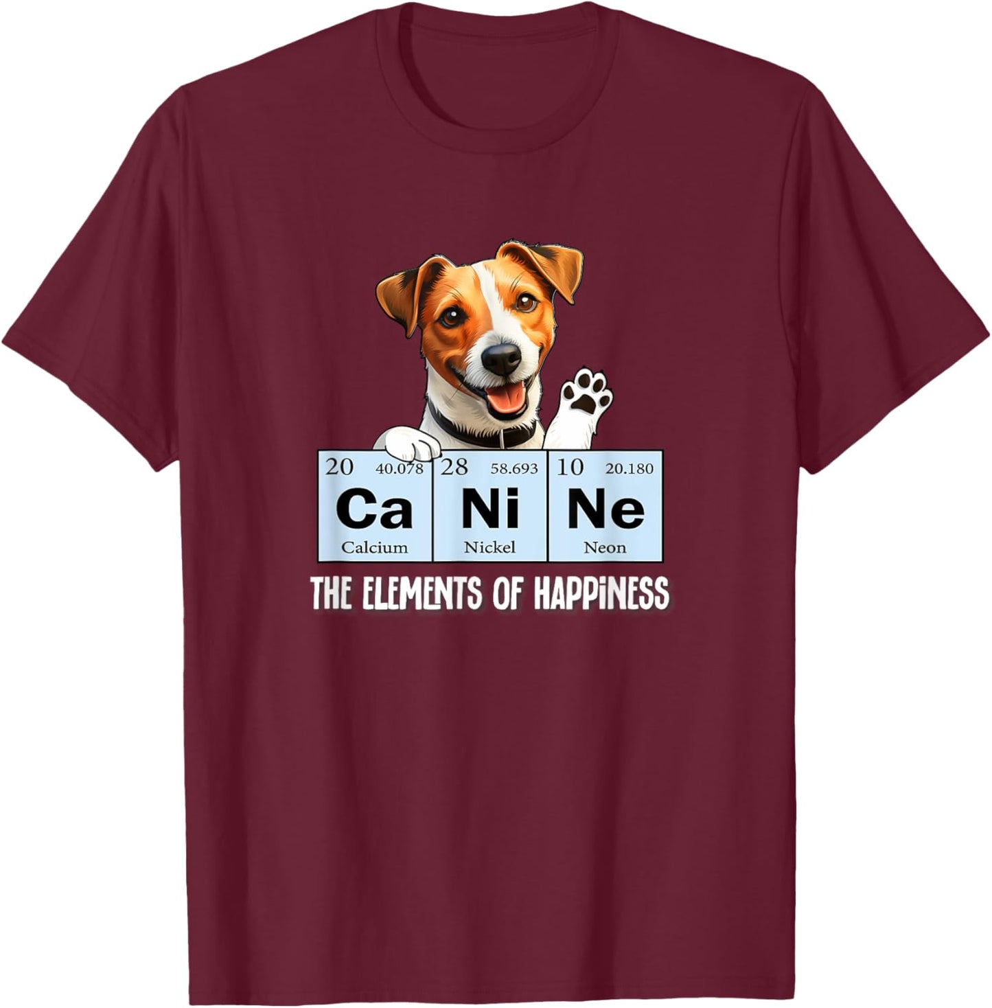 Elements of Happiness Canine JRT Dog Lover Jack Russell T-Shirt - T-Shirt | Maroon