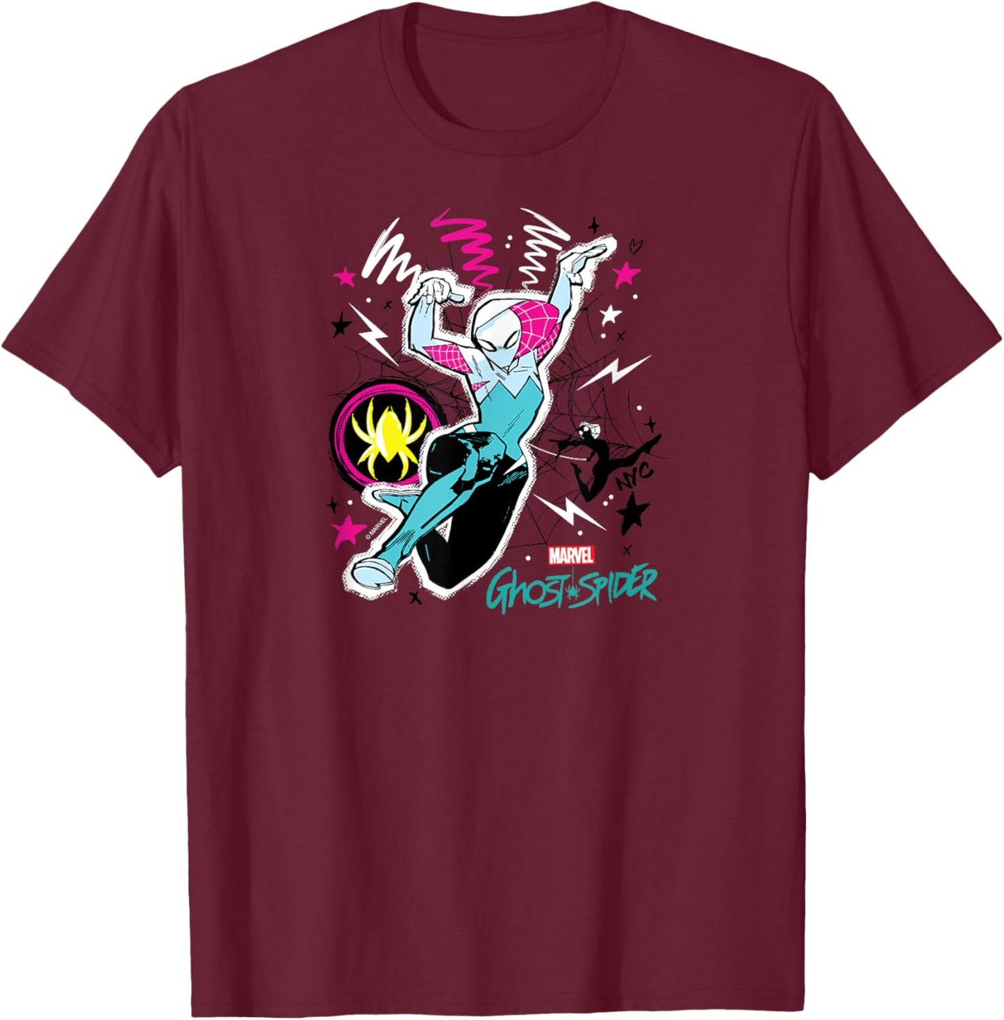 Ghost Spider - Sketchy T-Shirt - T-Shirt | Maroon