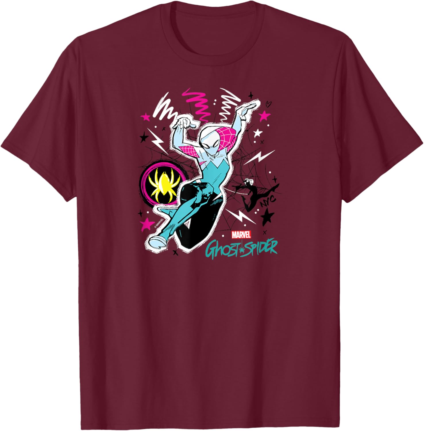 Ghost Spider - Sketchy T-Shirt - T-Shirt | Maroon