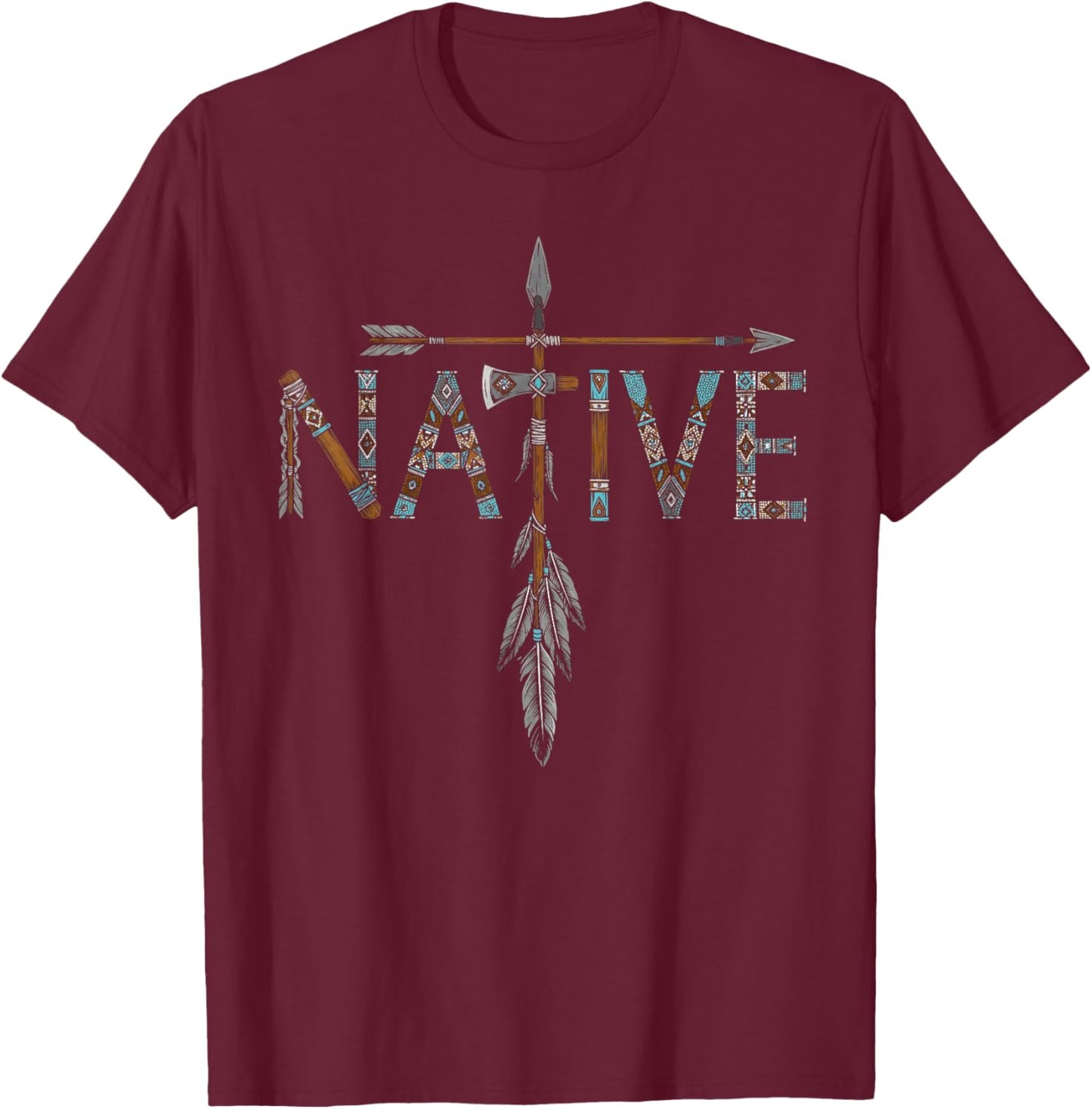 Native Indian American Day Pride Indigenous Native American T-Shirt - T-Shirt | Maroon