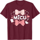 Coquette Bow MICU Nurse Medical Intensive Care Unit T-Shirt - T-Shirt | Maroon