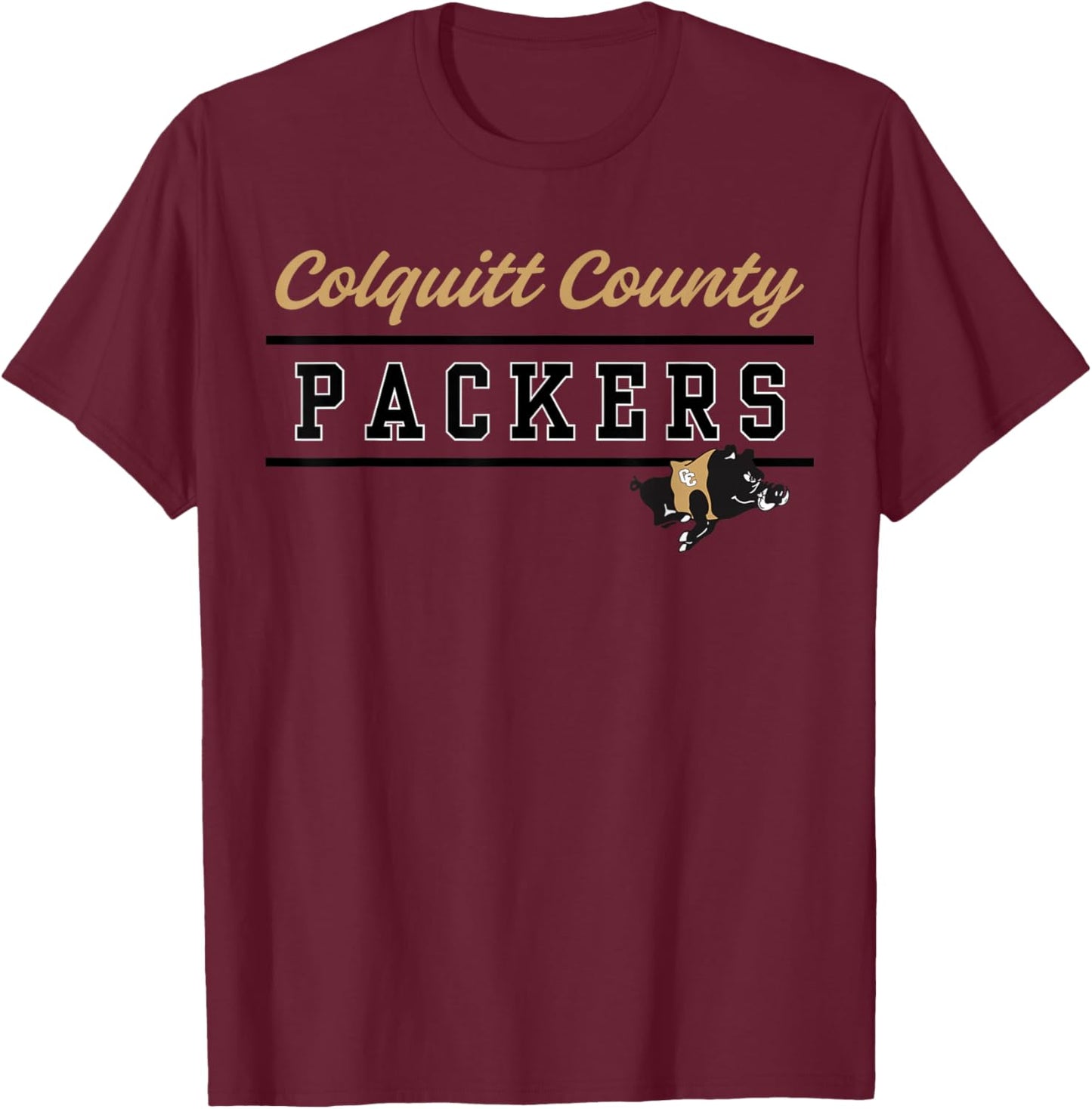 Colquitt County High School Packers Lined Up T-Shirt - T-Shirt | Maroon
