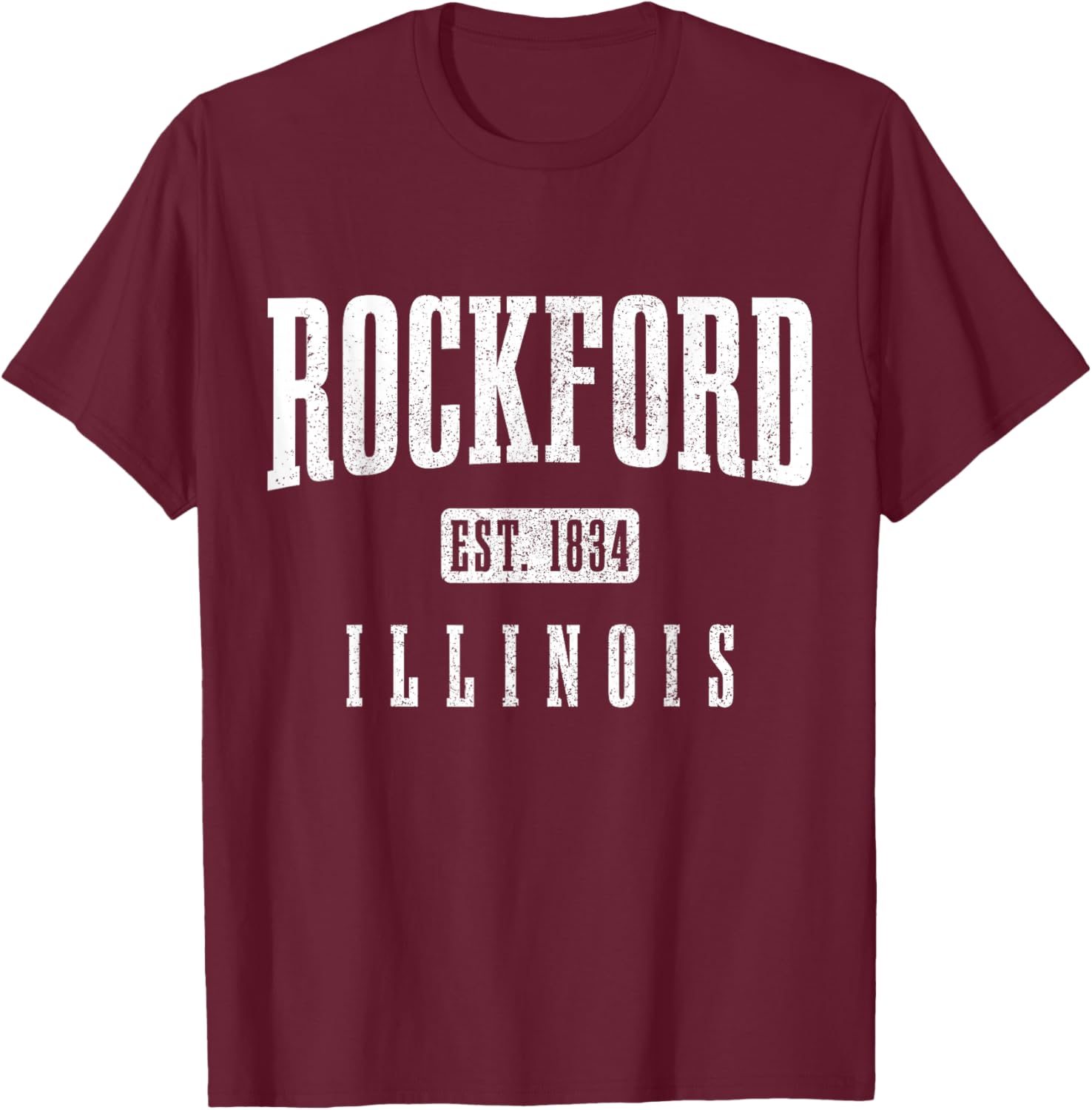 Rockford Illinois Vintage Pride T-Shirt - T-Shirt | Maroon